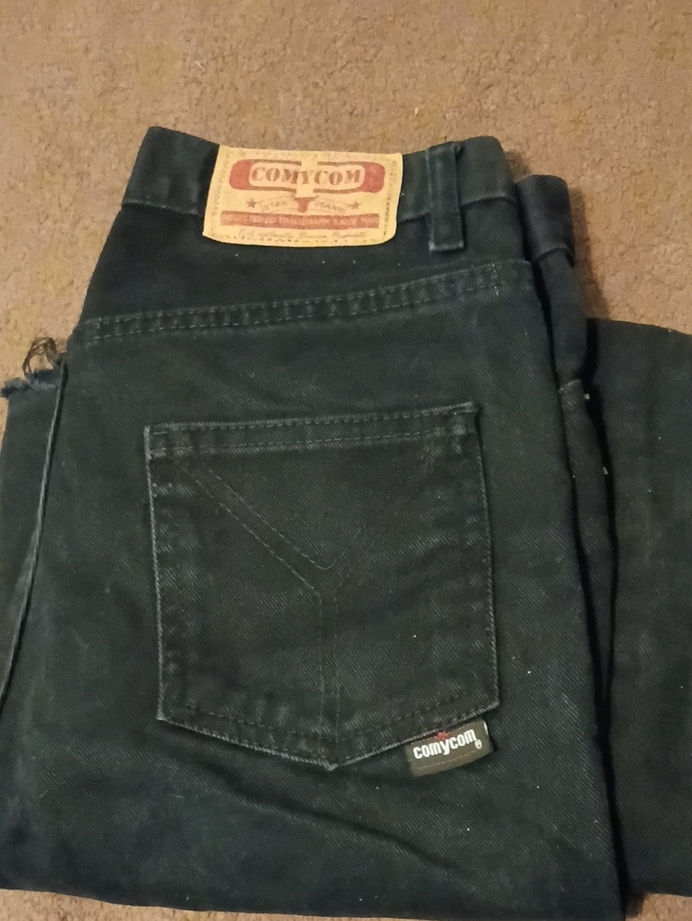 NAF NAF Men's Black Relaxed Fit Jeans with Back Pocket Tag